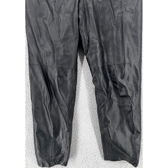 VTG Julie & Andrew Collection Italy Lamb Black Leather Pants Women's Size 12 - Picture 4 of 14